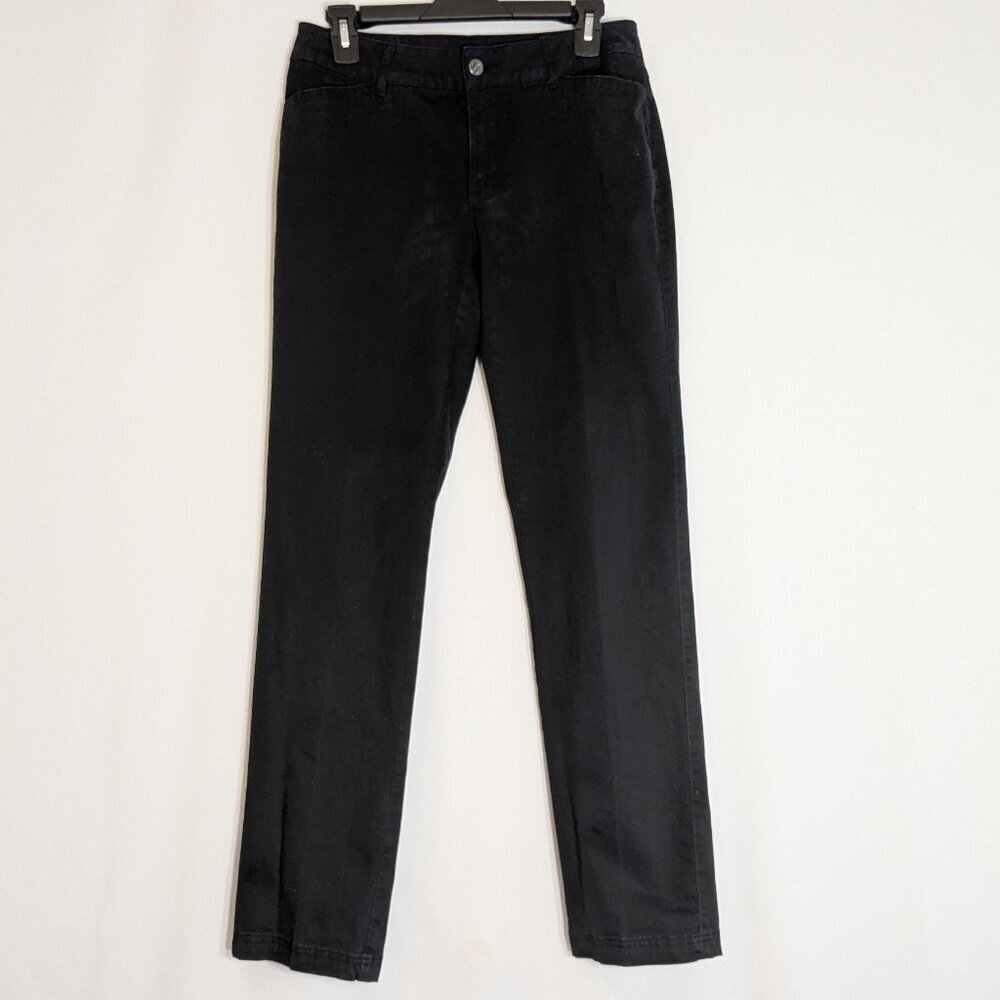 MAGELLAN OUTDOORS Black Cotton Mid-Rise Front Zip Casual Pants; Size 6